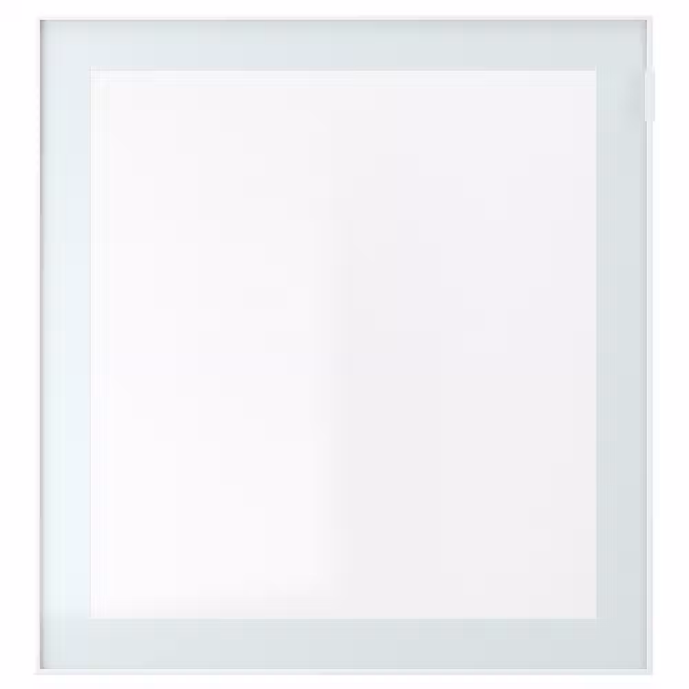 GLASSVIK Стеклянная дверь - белый/светло-зеленый прозрачное стекло 60x64 см - фото 1