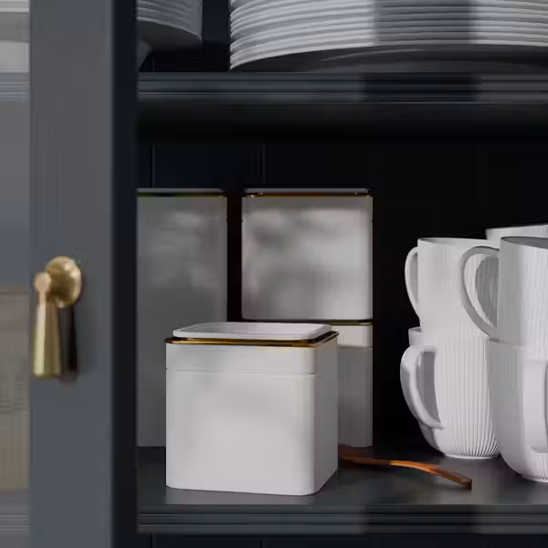 BLOMNING Банка с крышкой - белый с оттенком для кофе/чая 10x10x10 см - фото 4