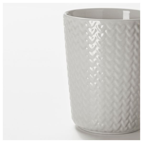 Стакан ВИНТЕР 2017, узор «вязание», светло-серый (23 сл) - фото 2