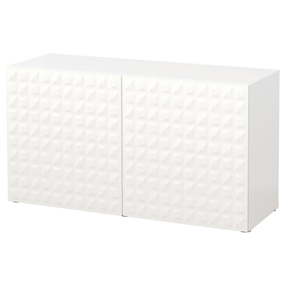 Стеллаж с дверьми БЕСТО, Дьюпвикен белый (120x40x64 см) - фото 1