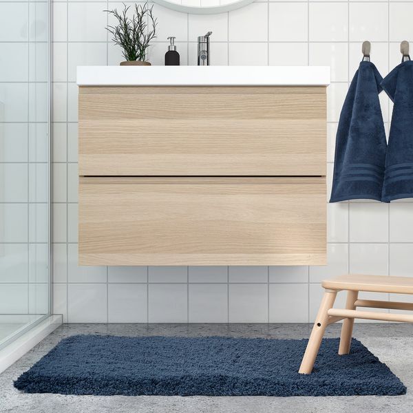 ALMTJÄRN Коврик для ванной - темно-синий 60x90 см - схема-чертеж с размерами