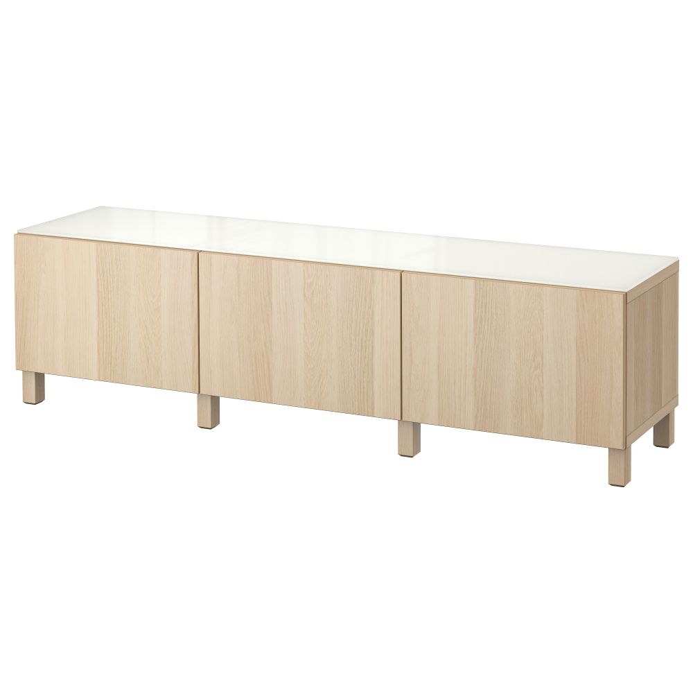 Комбинация для хранения с ящиками БЕСТО, Лаппвикен под беленый дуб (180x40x48 см) - фото 1