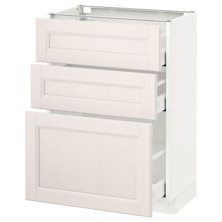 Напольный шкаф с 3 ящиками МЕТОД / МАКСИМЕРА, белый, Лаксарби белый
