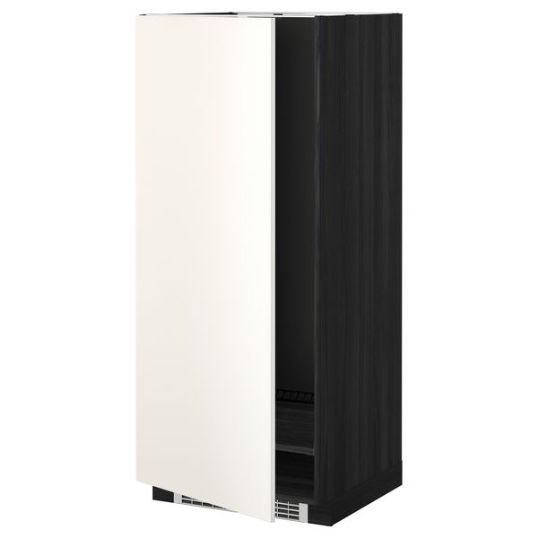 Высокий шкаф для холодильника или морозильника, МЕТОД, черный, Веддинге белый (60x60x140 см) - фото 1