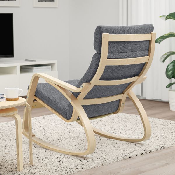 Кресло-качалка, береза/Хили темно-серый IKEA POÄNG ПОЭНГ 993.987.65 - фото 3