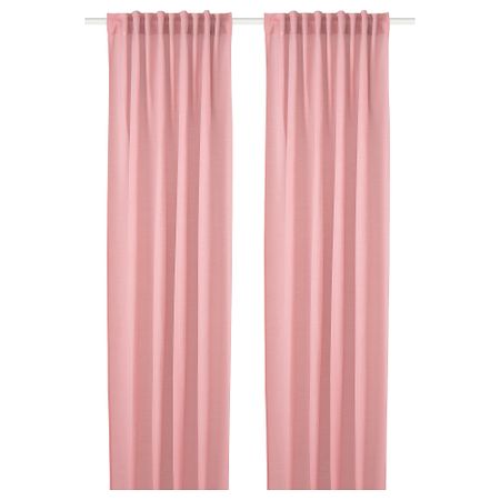 Гардины, 2 шт., 145x300 см, светло-красный IKEA HILJA 704.630.30