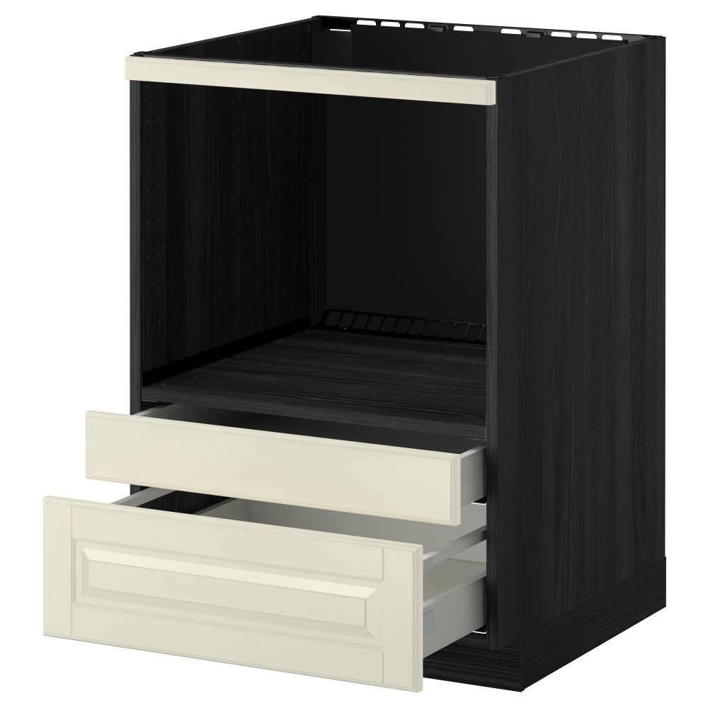 Напольный шкаф для комбинирования СВЧ, ящики МЕТОД / МАКСИМЕРА, черный, Будбин белый с оттенком (60x60 см) - схема-чертеж с размерами