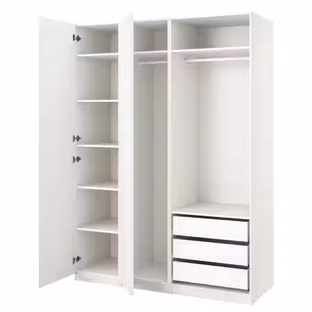 PAX / VIKANES Гардероб - белый/белый 175x60x236 см