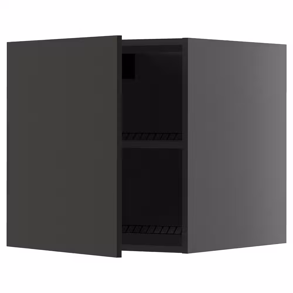 METOD Верхний шкаф д/холодильн/морозильн - черно-серый/Nickebo матовый антрацит 60x60 см - фото 1