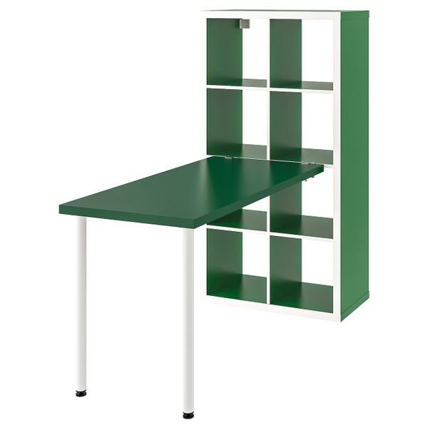 Стол, комбинация, белый/зеленый 77x147x159 см IKEA KALLAX КАЛЛАКС 693.306.49 - фото 1