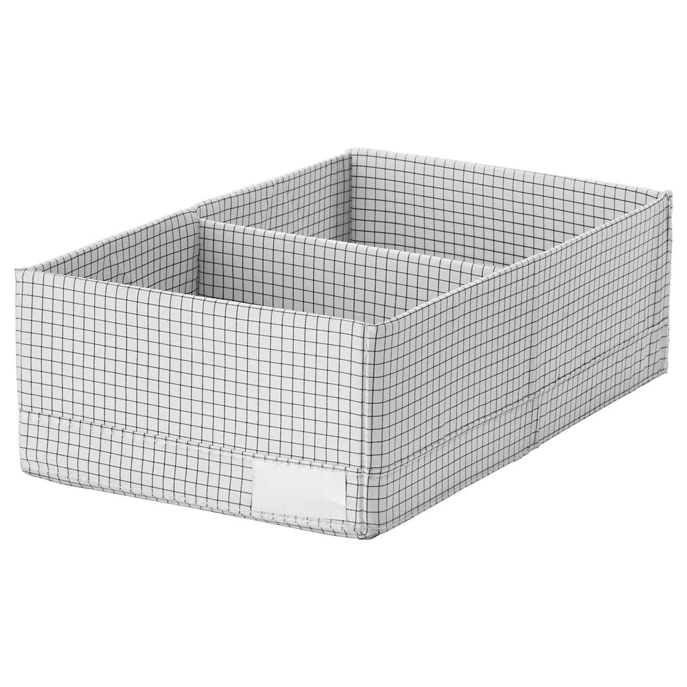 Ящик с отделениями, белый, серый 20x34x10 см IKEA СТУК 503.682.08 - фото 1
