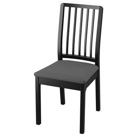 Стул, черный, Hakebo темно-серый IKEA EKEDALEN ЛЕН ЭКЕДАЛЕН 494.293.78