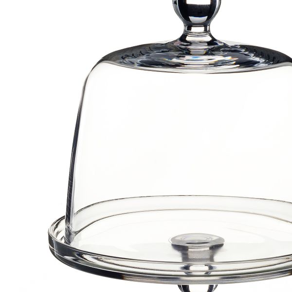 Сервировочная подставка с крышкой, прозрачное стекло 19 см IKEA INBJUDEN ИНБЬЮДЕН 004.913.24 - фото 2