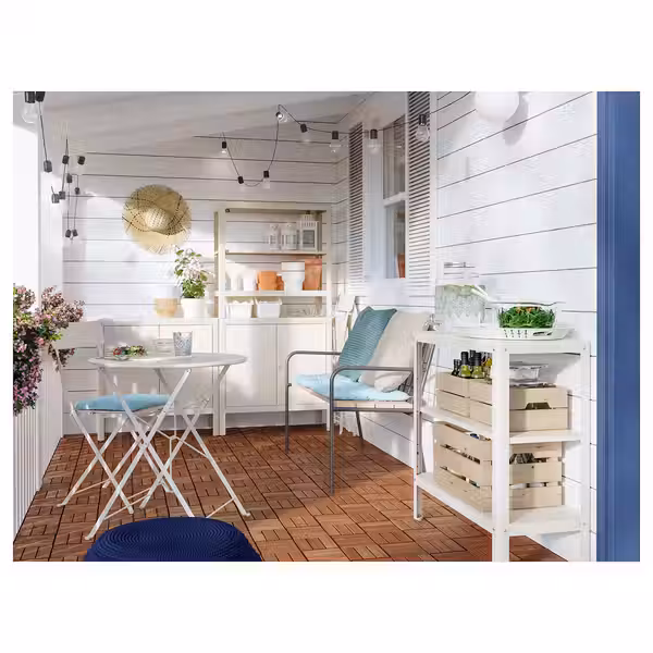 KOLBJÖRN Стеллаж с 2 шкафчиками - бежевый 161x37x161 см - фото 4