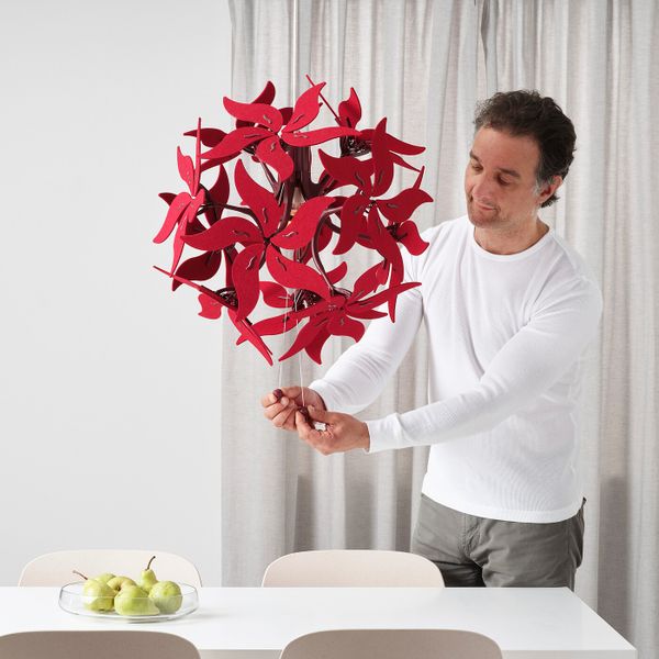 Подвесной светильник, цветок/темно-красный 43 см IKEA RAMSELE РАМСЕЛЕ 004.639.48 - фото 6