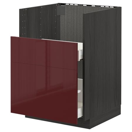 Шкаф под мойку БРЕДШЁН, 2 фасада, 2 ящика, 60x60 cm IKEA METOD МЕТОД, MAXIMERA МАКСИМЕРА 993.281.26