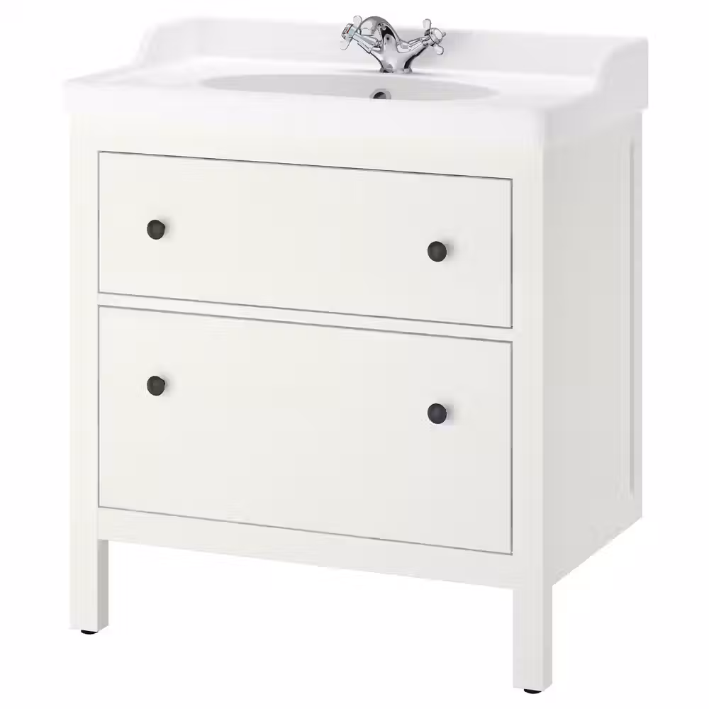 HEMNES / RUTSJÖN РУТШЁН Шкаф с ящиками/раковина/смеситель - фото 1