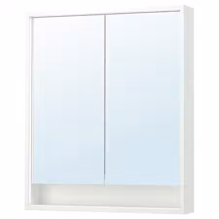 FAXÄLVEN Зеркальный шкаф с подсветкой - белый 80x15x95 см