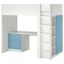 Белый синий/с письменным столом с 3 ящиками