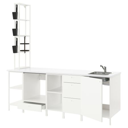 Кухня, белый, 243x63.5x241 см IKEA BEGIVENHET БЕГИВЕНХЕТ 593.379.34
