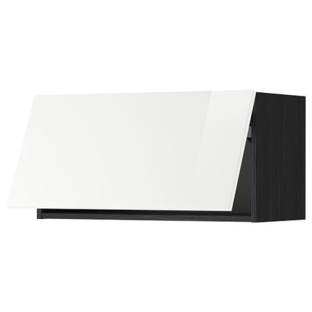 Горизонтальный навесной шкаф МЕТОД, черный, Рингульт белый