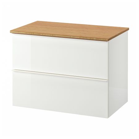 Шкаф для раковины с 2 ящиками, 82x49x60 cm IKEA TOLKEN ТОЛКЕН, GODMORGON ГОДМОРГОН 492.954.54