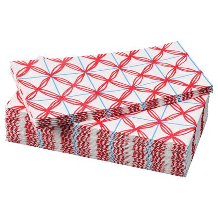 Салфетка бумажная, с рисунком, синий/красный, 38x38 см IKEA ВИНТЕРФЕСТ 004.328.10