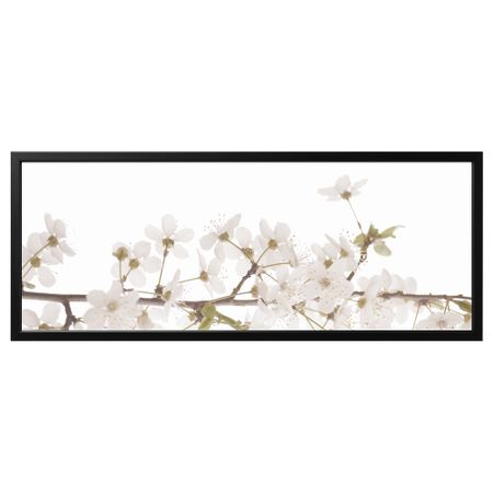 Картина с рамой, белые цветы, черный, 140x56 см IKEA BJÖRKSTA БЬЁРКСТА 095.089.33