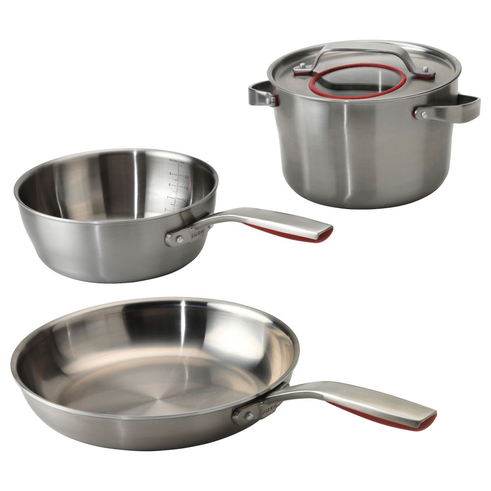 Набор кухонной посуды, 3 предмета СЕНСУЭЛЛ, нержавеющ сталь - фото 1