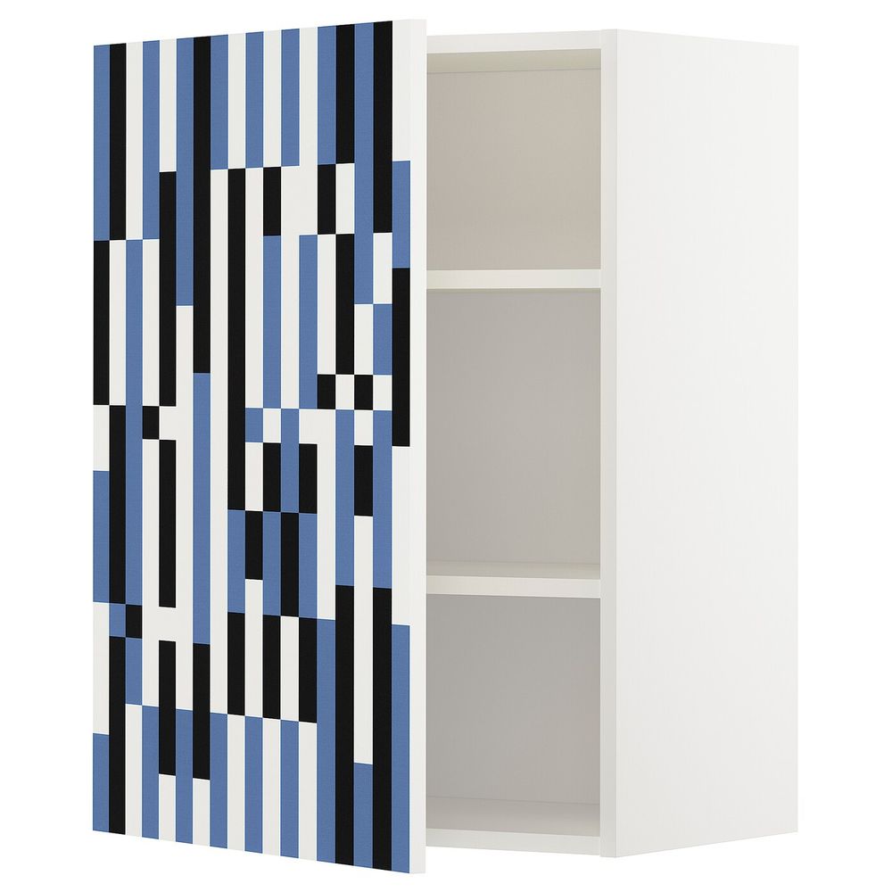 Шкаф навесной с полкой, белый, Иттербин с печатным рисунком 60x80 см IKEA МЕТОД 892.870.46 - схема-чертеж с размерами