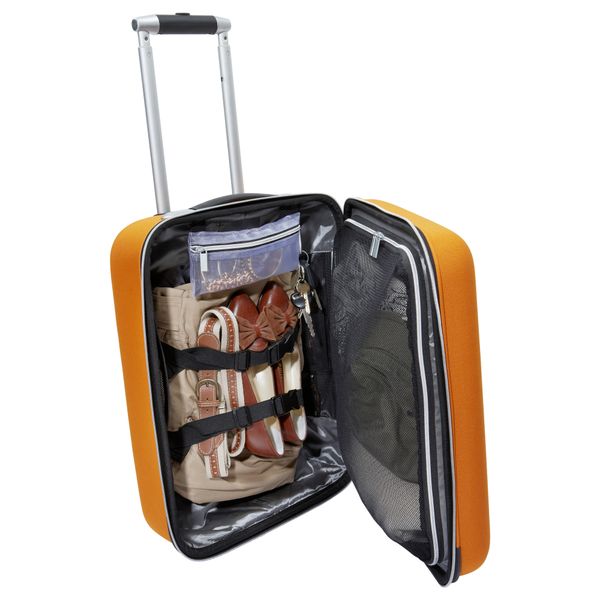 Сумка дорожная на колесах УПТЭККА, желто-оранжевый - схема-чертеж с размерами