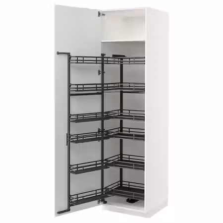 METOD Высокий шкаф с выдвижным модулем - белый/Stensund белый 60x60x220 см