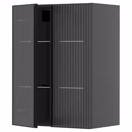 METOD Навесной шкаф/полки/2стеклян двери