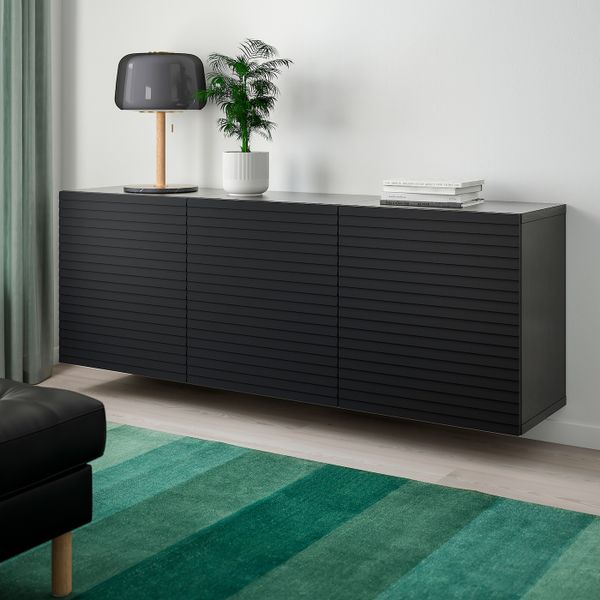 Комбинация настенных шкафов, черно-коричневый/Стокквикен антрацит 180x42x64 см IKEA BESTÅ БЕСТО 893.017.16 - фото 2