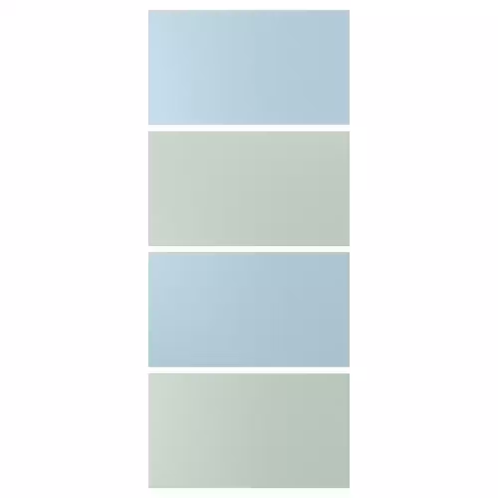 MEHAMN 4 панели д/рамы раздвижной дверцы - голубой/светло-зеленый 100x236 см - фото 1