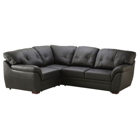 Диван-кровать угловой БЬЁРБУ, левый, черный