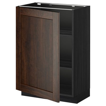 Напольный шкаф с полками, черный/Эдсерум коричневый 60x37 см IKEA МЕТОД 292.268.19