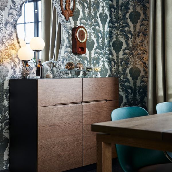 Сервант, черный/дубовый шпон коричневая морилка 120x97 см IKEA KLACKENÄS КЛАККЕНЭС 505.067.52 - фото 6