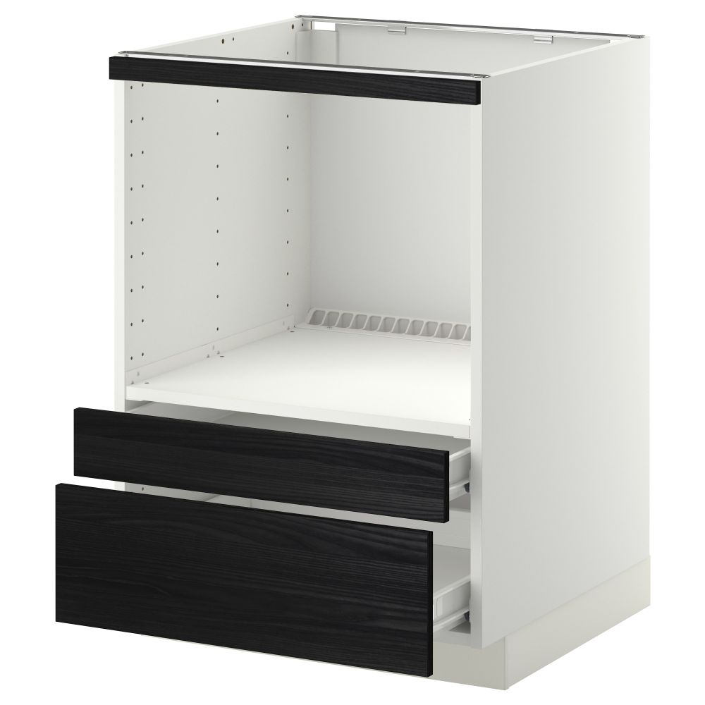 Напольный шкаф для комбинирования СВЧ, ящики МЕТОД / ФОРВАРА, белый, Тингсрид черный (60x60 см) - схема-чертеж с размерами