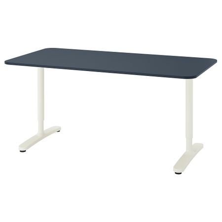 Письменный стол, 160x80 см, линолеум синий-белый IKEA BEKANT БЕКАНТ 192.827.64