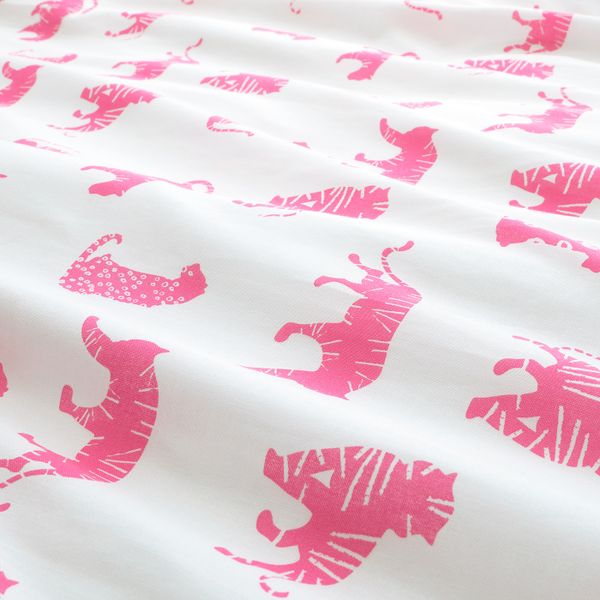 Пододеяльник и 1 наволочка, тигр, розовый 150x200/50x70 см IKEA УРСКОГ 504.027.59 - фото 4