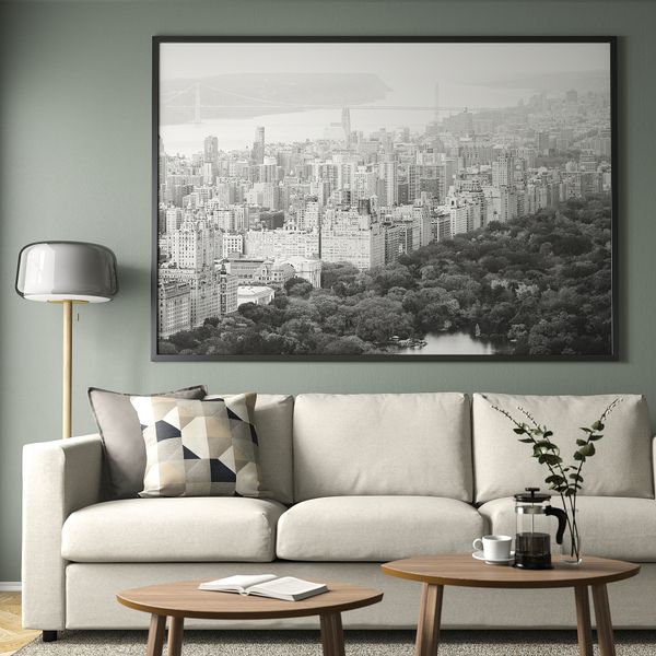 Картина с рамой, 200x140 см, панорамный вид города, черный IKEA BJÖRKSTA БЬЁРКСТА 694.716.44 - фото 3