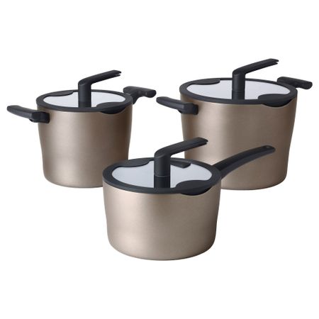 Набор кухонной посуды, 6 предмета ФОРБЛУФФАД, золотисто-коричневый