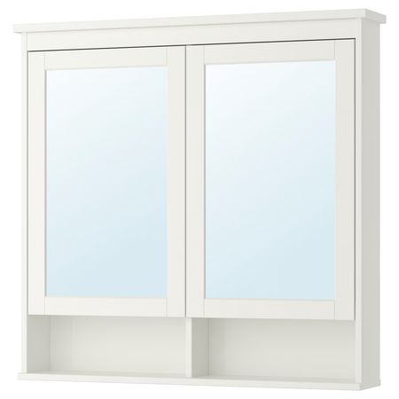 HEMNES Зеркальный шкаф с 2 дверцами - белый 103x16x98 см