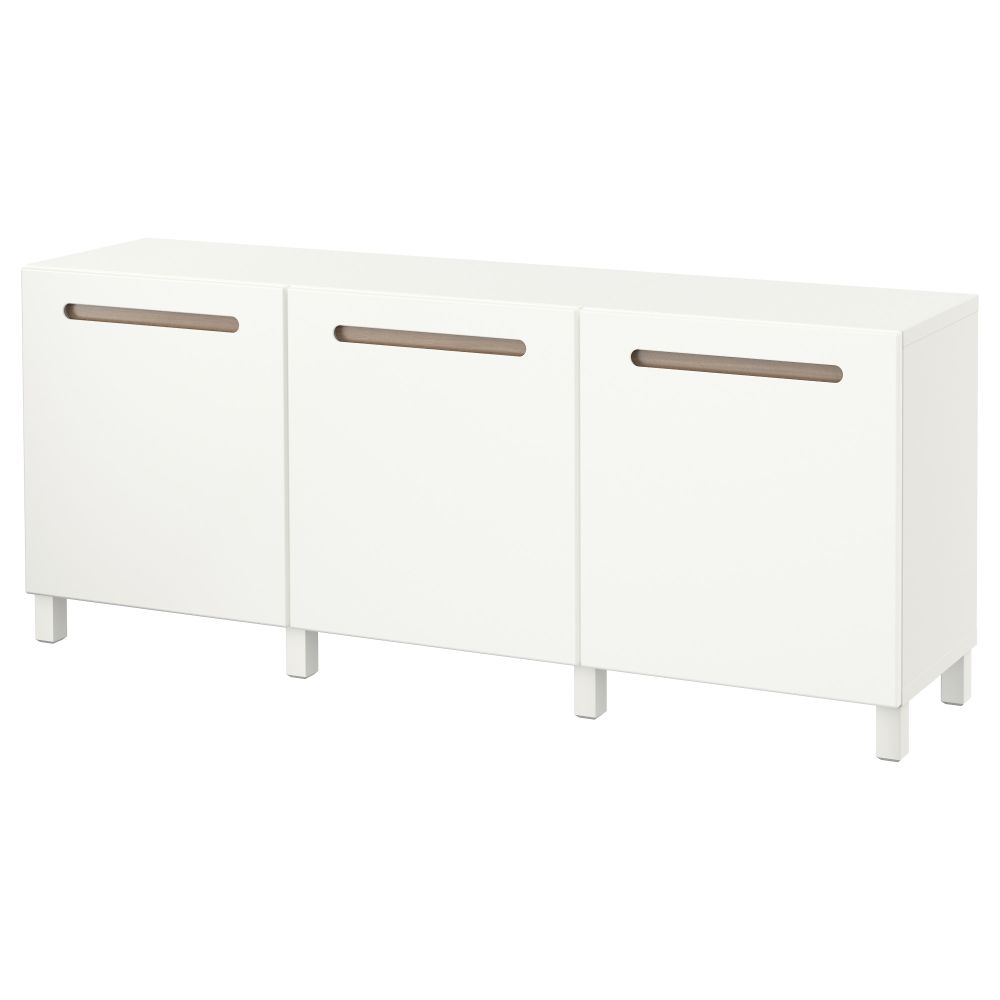 Комбинация для хранения с дверцами БЕСТО, белый, Марвикен белый (180x40x74 см) - фото 1