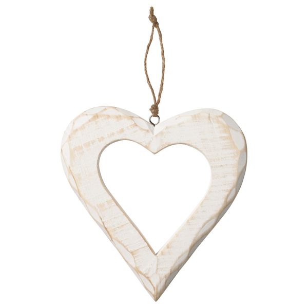 Украшение подвесное ВИНТЕР 2016, сердце белый (23 см) - фото 1