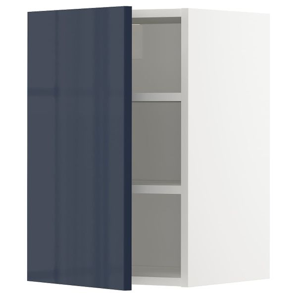 Шкаф навесной с полкой, белый/Ерста черно-синий 40x60 см IKEA METOD МЕТОД 092.755.61 - схема-чертеж с размерами