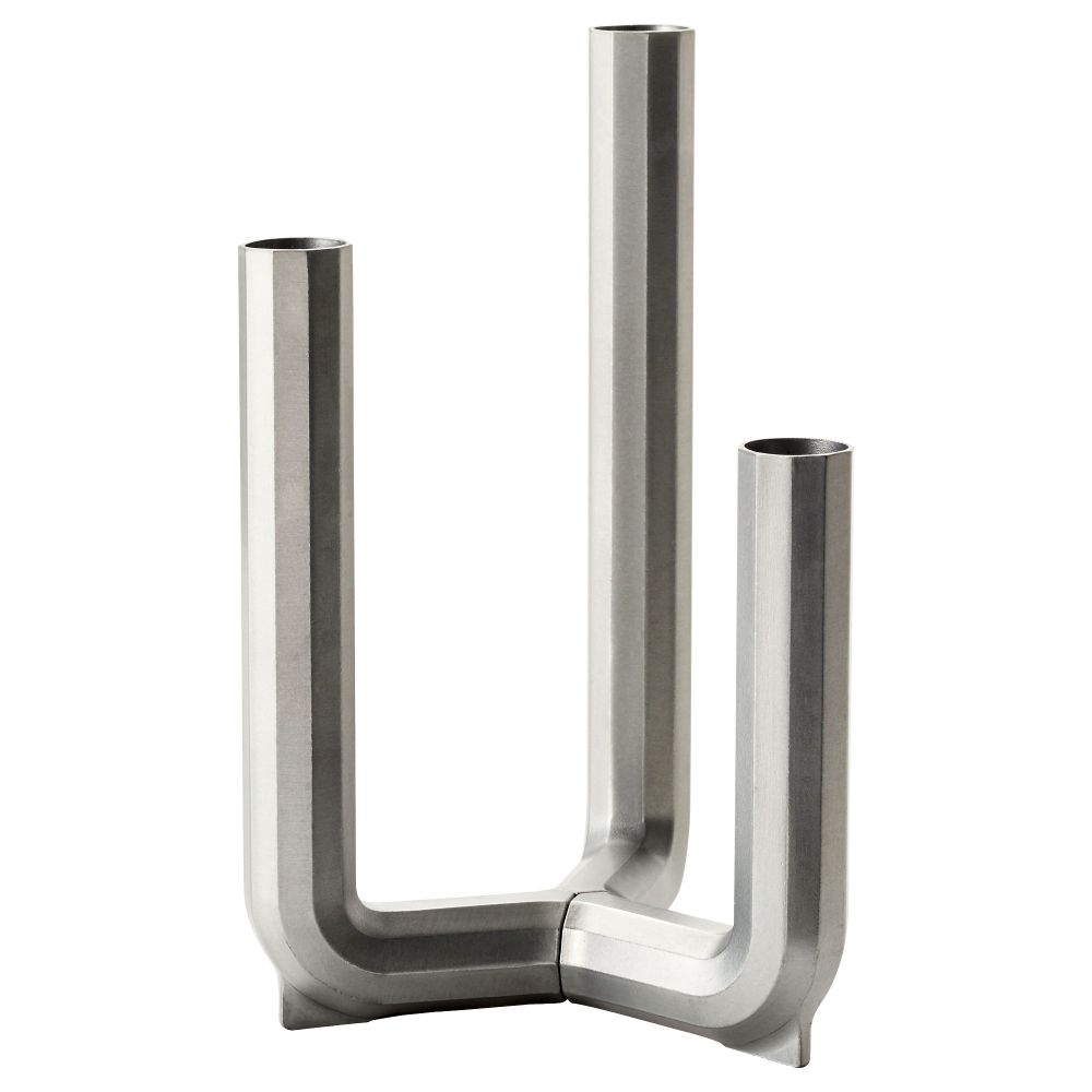 Подсвечник для 3 свечей ИКЕА ПС 2017, серебристый - фото 1