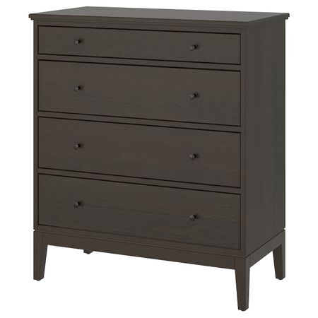 Комод с 4 ящиками, темно-коричневый морилка 104x118 см IKEA IDANÄS ИДАНЭС 904.587.73