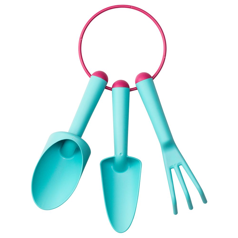 Набор садовых инструментов, 3 предмета ГРЭСМАРО, д/дома/улицы, бирюзовый - фото 1